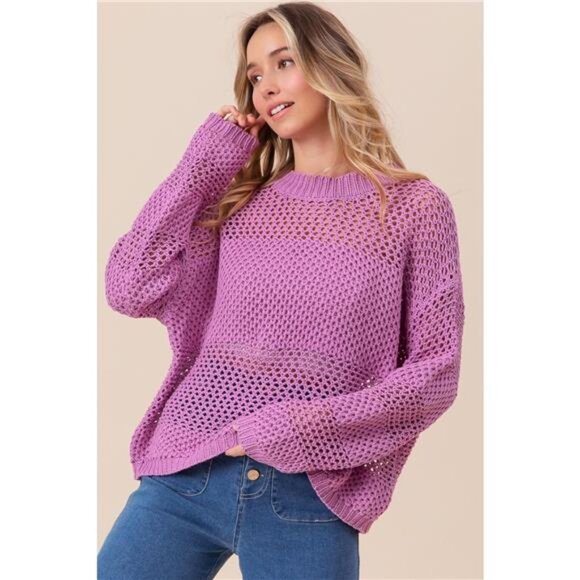 ✨NWT BiBi Openwork‎ Long Sleeve Knit Top - Picture 3 of 6